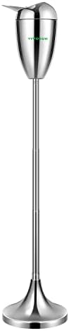 VIVOSUN Adjustable Height Outdoor Ashtray with Lid Chrome