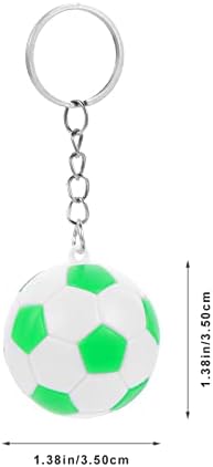 LOGOFUN 24 Pcs Soccer Ball Keychain Set Purple Green