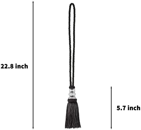 Curtain Tiebacks with Tassel 2 Pack Charcoal