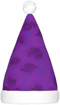 QINZHENG Purple Haze04 Print Santa Hat with LED Lights