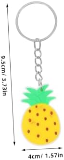 12Pcs Pineapple Keychain Set Hawaiian Style Summer Decorations