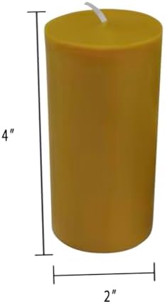 Set of Two 100 Beeswax Pillar Candles 2x4
