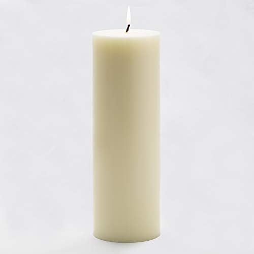 12 Glass Cylinder Vases 105 and 12 Light Ivory Pillar Candles 9