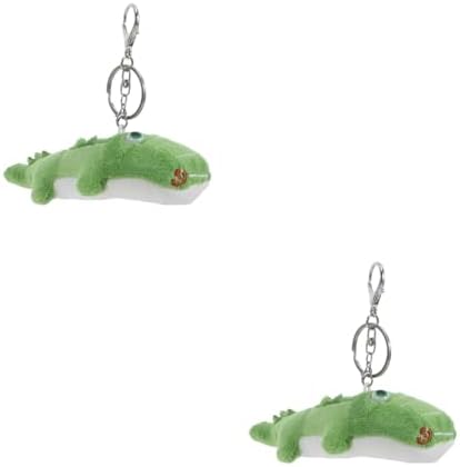 LOGOFUN 2PCS Crocodile Plush Keychain Soft Animal Toy Keyrings