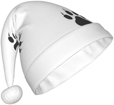 QINZHENG Bear Paw Print Santa Hat for Women