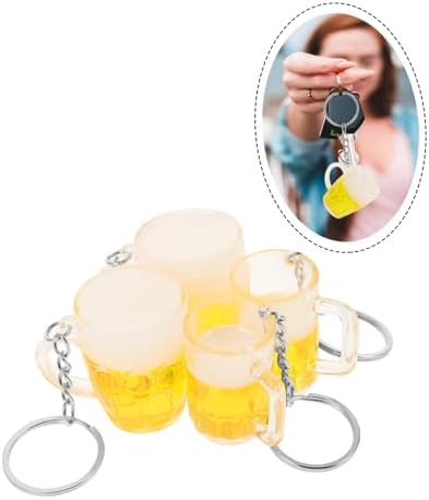 PRETYZOOM 4pcs Beer Cup Keychain for Backpacks and Parties