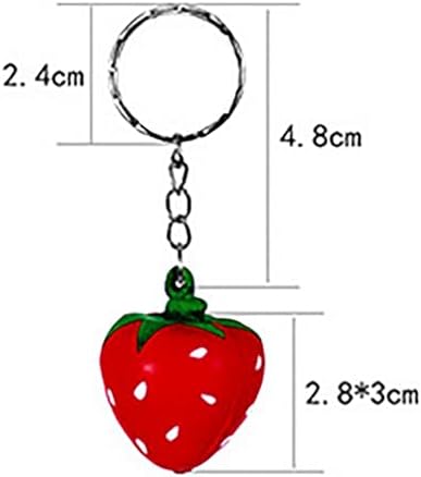 10 Pcs Strawberry Keychain Keyring Charm for Party Favors
