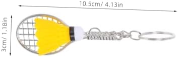 Cabilock 6pcs Mini Sports Pendant Keyring Badminton Bag Charm