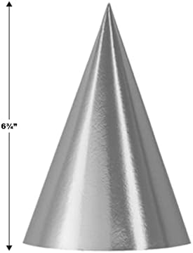Beistle 24-Piece Silver Cone Hats 675 Inch