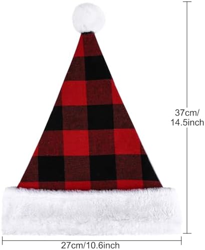 Plaid Santa Hat for Unisex Adults 1