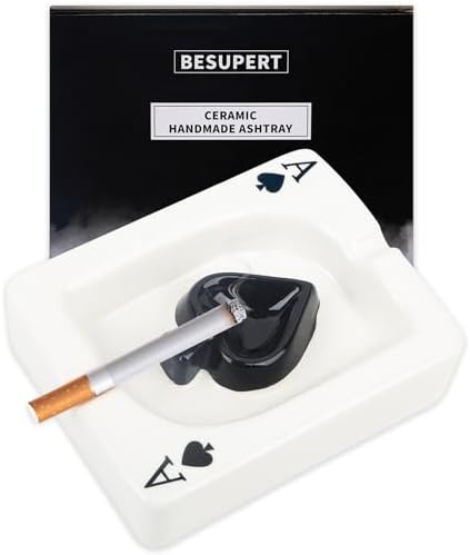 BESUPERT Poker Ace of Spades Ceramic Ash Tray