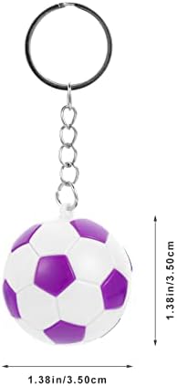 LOGOFUN 24 Pcs Soccer Ball Keychain Set Purple Green