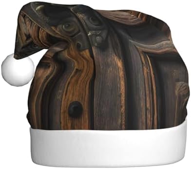 QINZHENG Rustic Antique Wooden Door Santa Hat