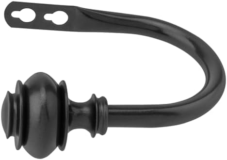 Curtain Holdbacks 4 Pack Black Wall Mounted Hooks