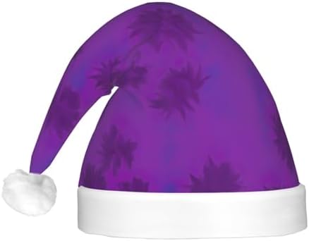 QINZHENG Purple Haze04 Print Santa Hat with LED Lights