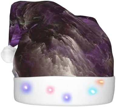 QINZHENG Purple Galaxy LED Santa Hat for Christmas Party