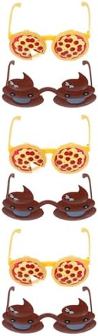 LOGOFUN 6PCS Novelty Pizza Poop Glasses Funny Photo Props