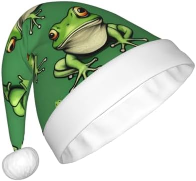 Funny Green Frogs Santa Hat Personalized Christmas Headwear for Women