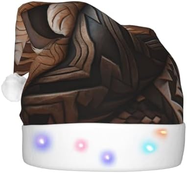QinZheng Music Guitar Christmas Santa Hat Unisex LED Holiday Hat