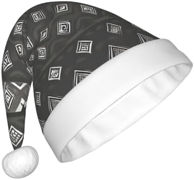 Classic Grey Tribal Santa Hat Set for Adults