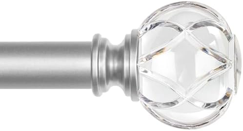 Kamanina 1 Inch Telescoping Curtain Rods with Crystal Ends