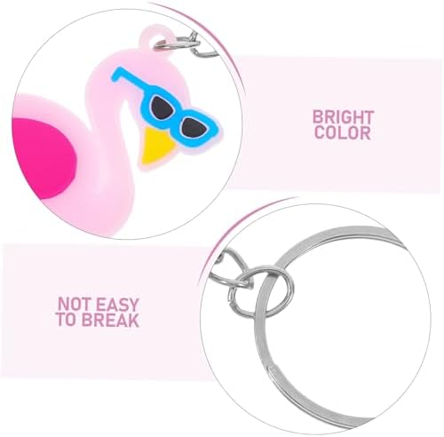 Garneck 12 Pcs Cute Flamingo Keychains
