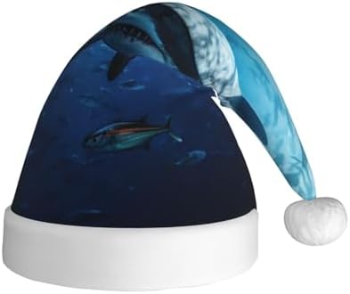 Personalized Santa Hat with Shark Print for Women