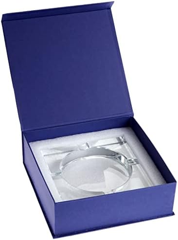 Juvale Glass Crystal Ashtray with 4 Slots for Cigars