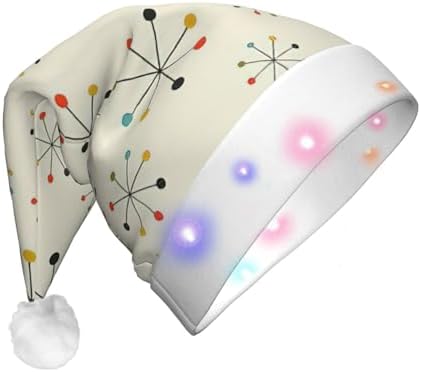 QINZHENG LED Christmas Santa Hat with Geometric Patterns