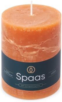 Spaas Rustic Pillar Candle 80mm Orange 65h