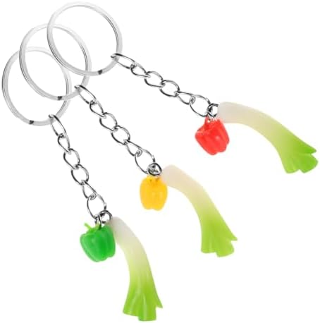 PRETYZOOM 3pcs Realistic Vegetable Keychain Set
