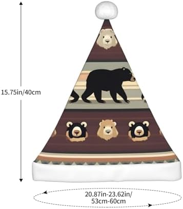Personalized Santa Hat with Bear Print for Women