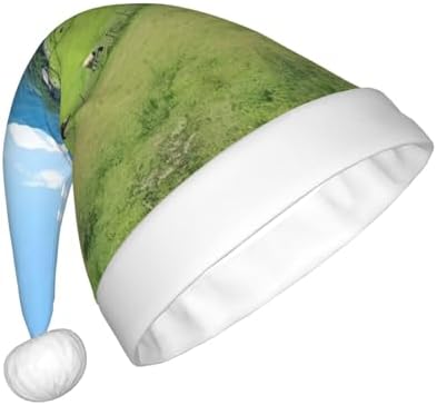 QINZHENG Personalized Santa Hat with Grasses View Print