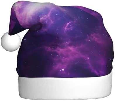 QINZHENG Sky Purple Santa Hat Personalized Christmas Headwear for Women