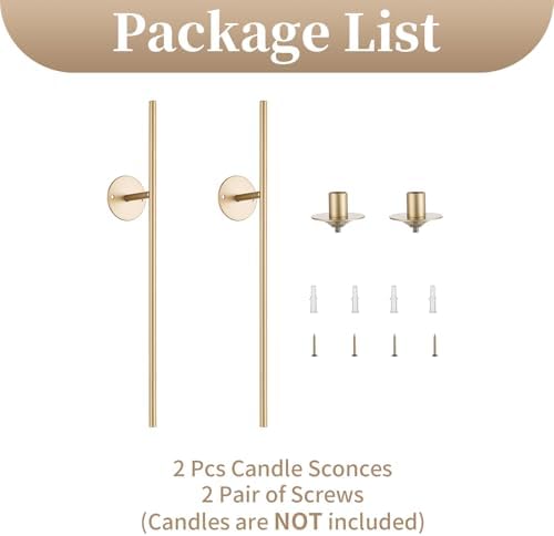 Sziqiqi Gold Wall Candle Sconces Set of 2