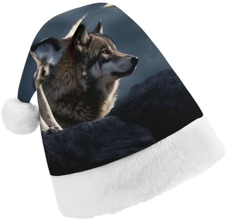 NWGHM Santa Hat Wolves In The Moonlight Xmas Party Headwear