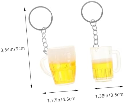 PRETYZOOM 4pcs Beer Cup Keychain for Backpacks and Parties