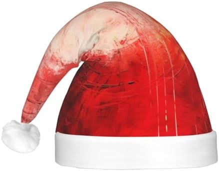 QINZHENG LED Christmas Santa Hat with Abstract Painting Print