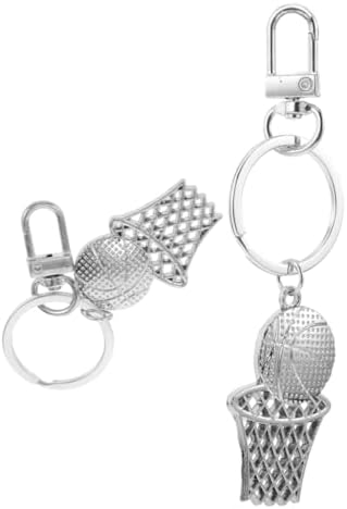 2Pcs Durable Basketball Keychain Pendant for Sports Fans