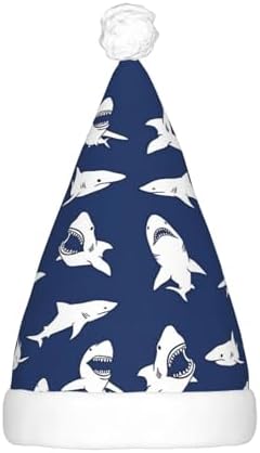 QinZheng Sea Fish Print LED Santa Hat for Adults Christmas Party