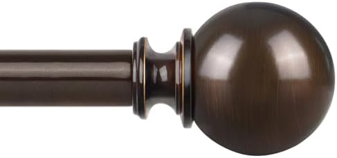 KAMANINA Curtain Rods 32-58 Inches Antique Bronze Single Rod