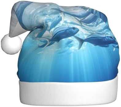 Personalized Santa Hat with Fishs HD Print for Women and Adults