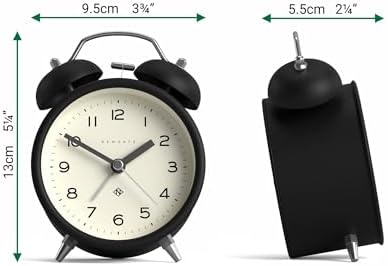 NEWGATE Charlie Bell Echo Alarm Clock Modern Retro Design Black