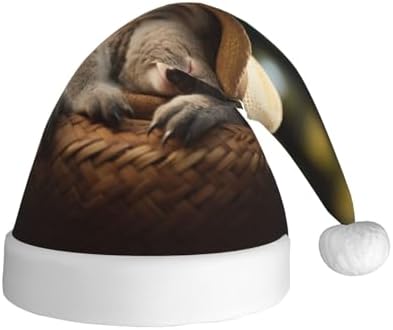 QINZHENG Personalized Santa Hat with Koala Print for Women