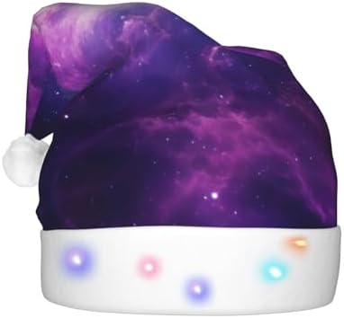 QinZheng LED Sky Purple Halloween Santa Hat for Adults