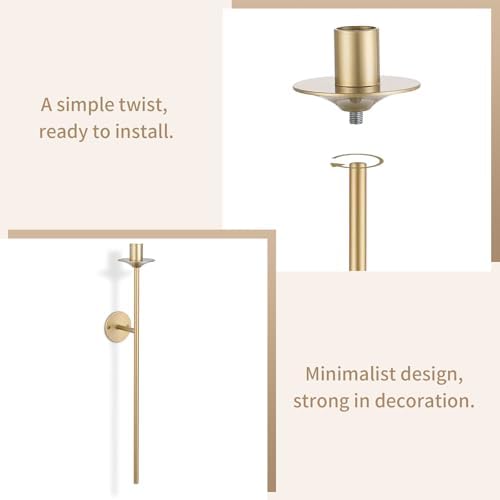 Sziqiqi Gold Wall Candle Sconces Set of 2