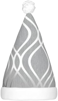 Silver Geometric Print LED Christmas Hat for Adults