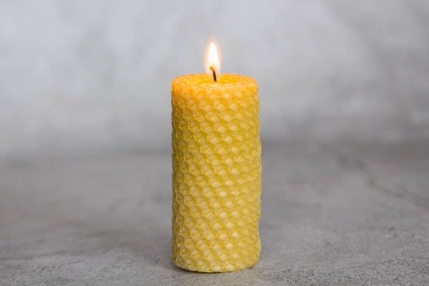 4 Pack Natural Beeswax Pillar Candles 384 Hours Long Burning