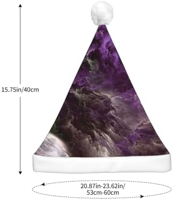 QINZHENG Purple Galaxy LED Santa Hat for Christmas Party
