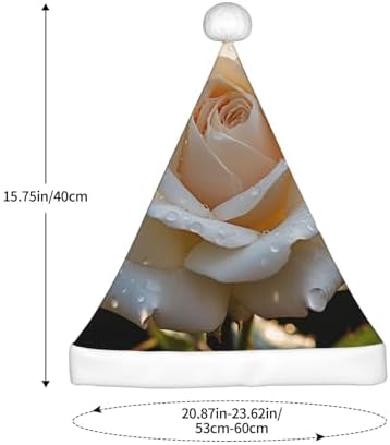 QINZHENG White Rose Santa Hat for Women